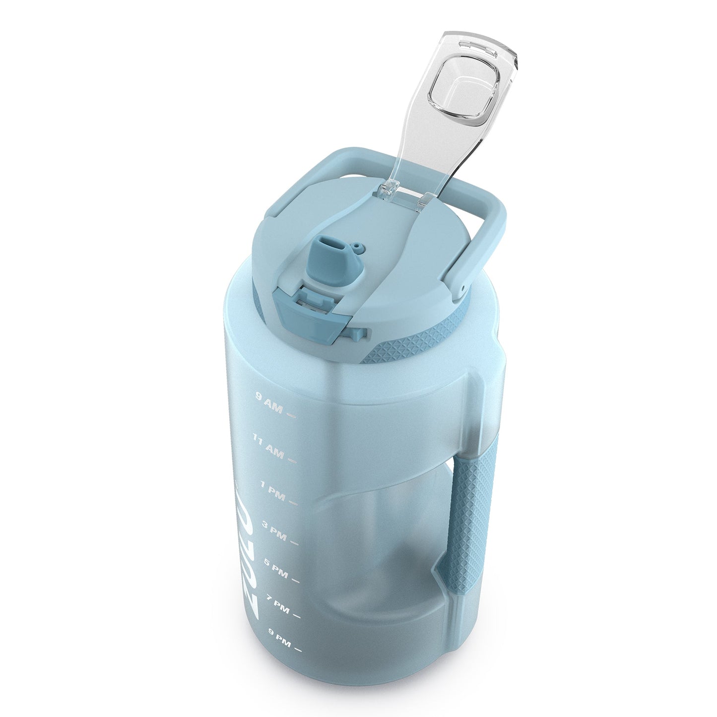 goals-gallon-128oz-water-bottle-with-straw-o1 294-1289-037_Zulu_GoalsPPGallon_128oz_Straw_DustyBlue2204C2205C_LidOpen.jpg